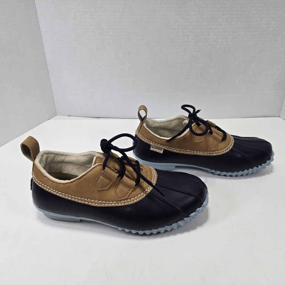 JBU by Jambu Glenda navy blue Tan waterproof rain Shoes rain boots Womens size 6 - Picture 2 of 10